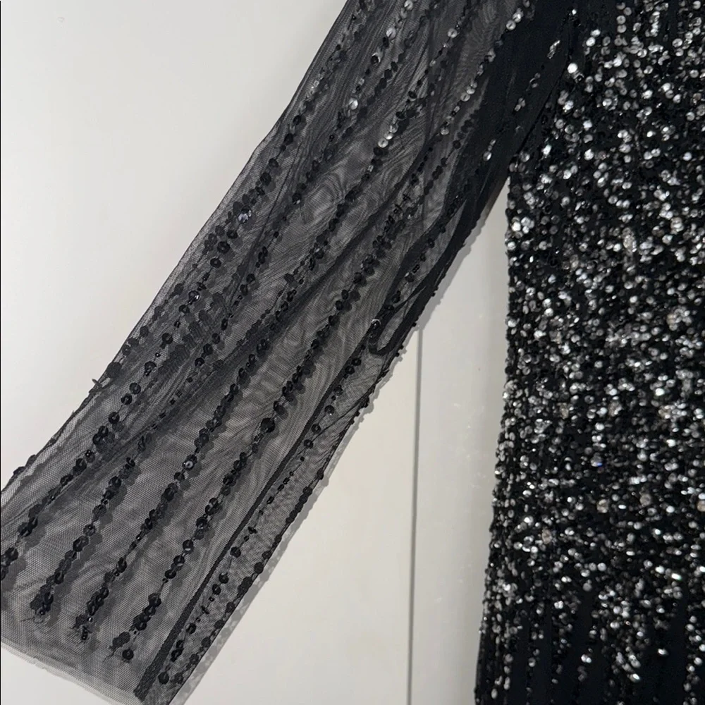 Elegant Black Sequin Evening Gown - Picture 9 of 11